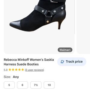 Rebecca Minkoff Black Women's Saskia Harness Suede Booties